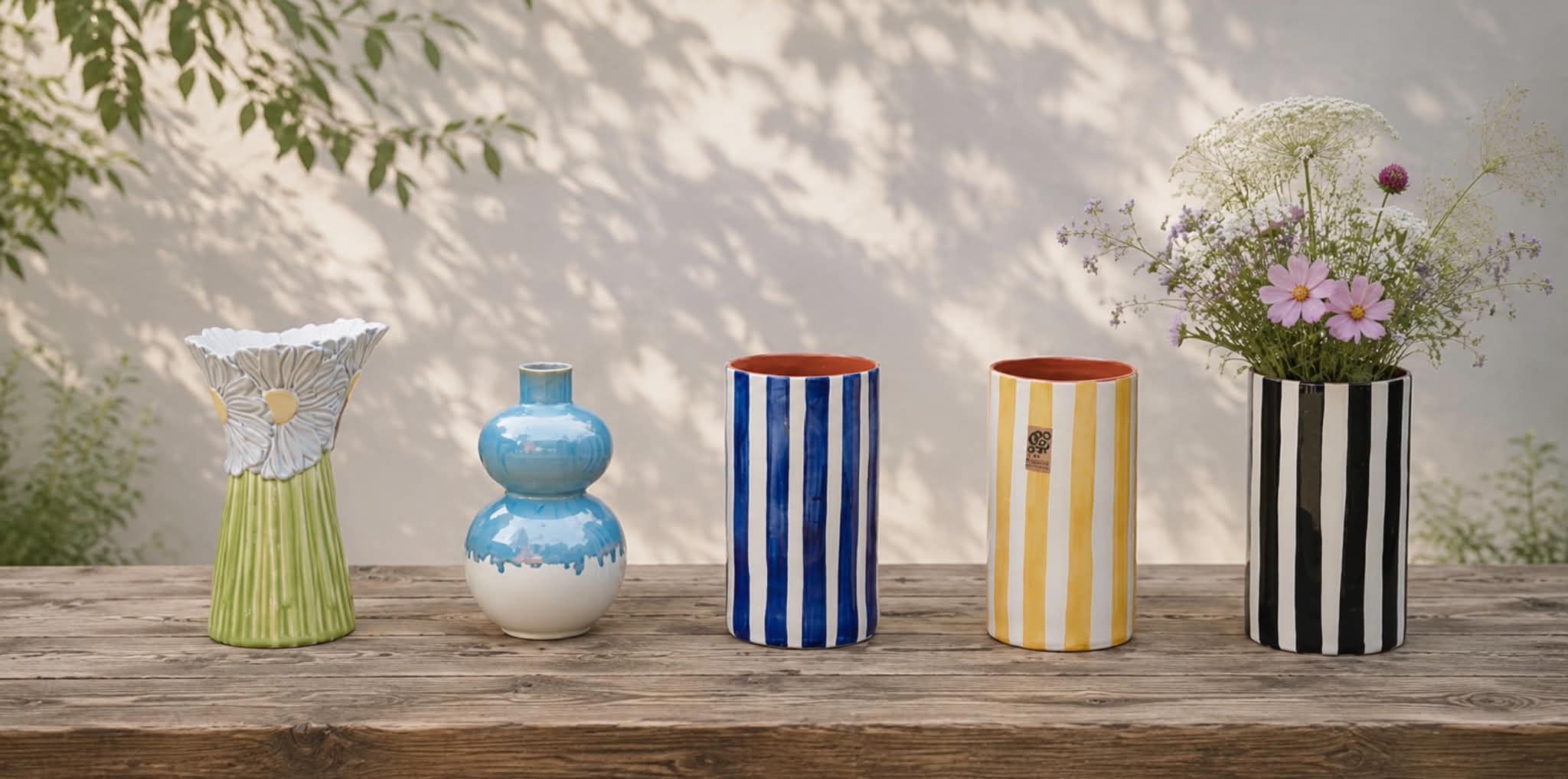 Vaser og kander i håndlavet keramik fra Portugal til saft eller blomster - Bordallo Pinheiro, Casa Cubista, Terrafina
