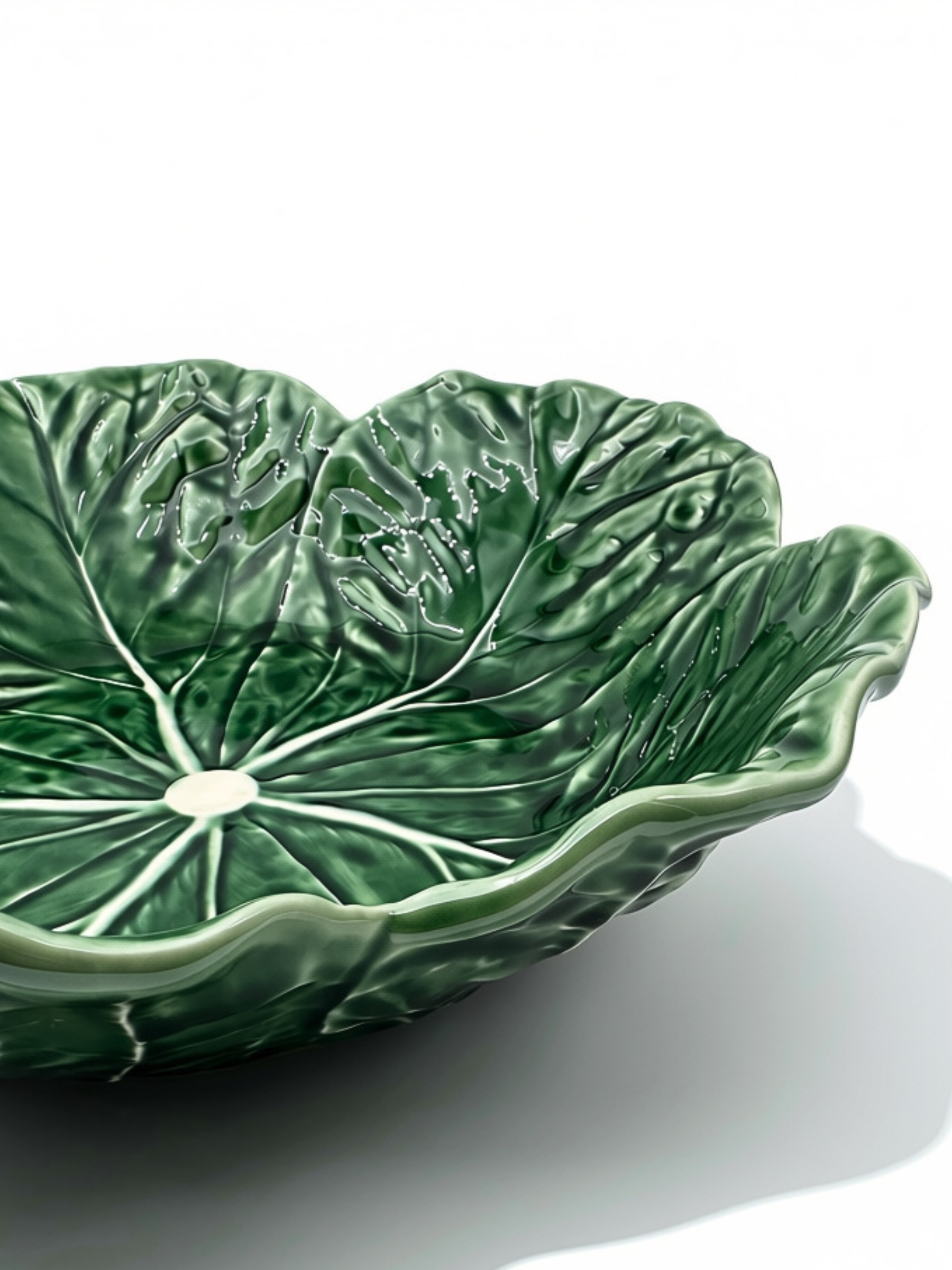 Cabbage salatskål i grøn fra Bordallo Pinheiro - 29 centimeter - håndlavet og håndmalet i Portugal