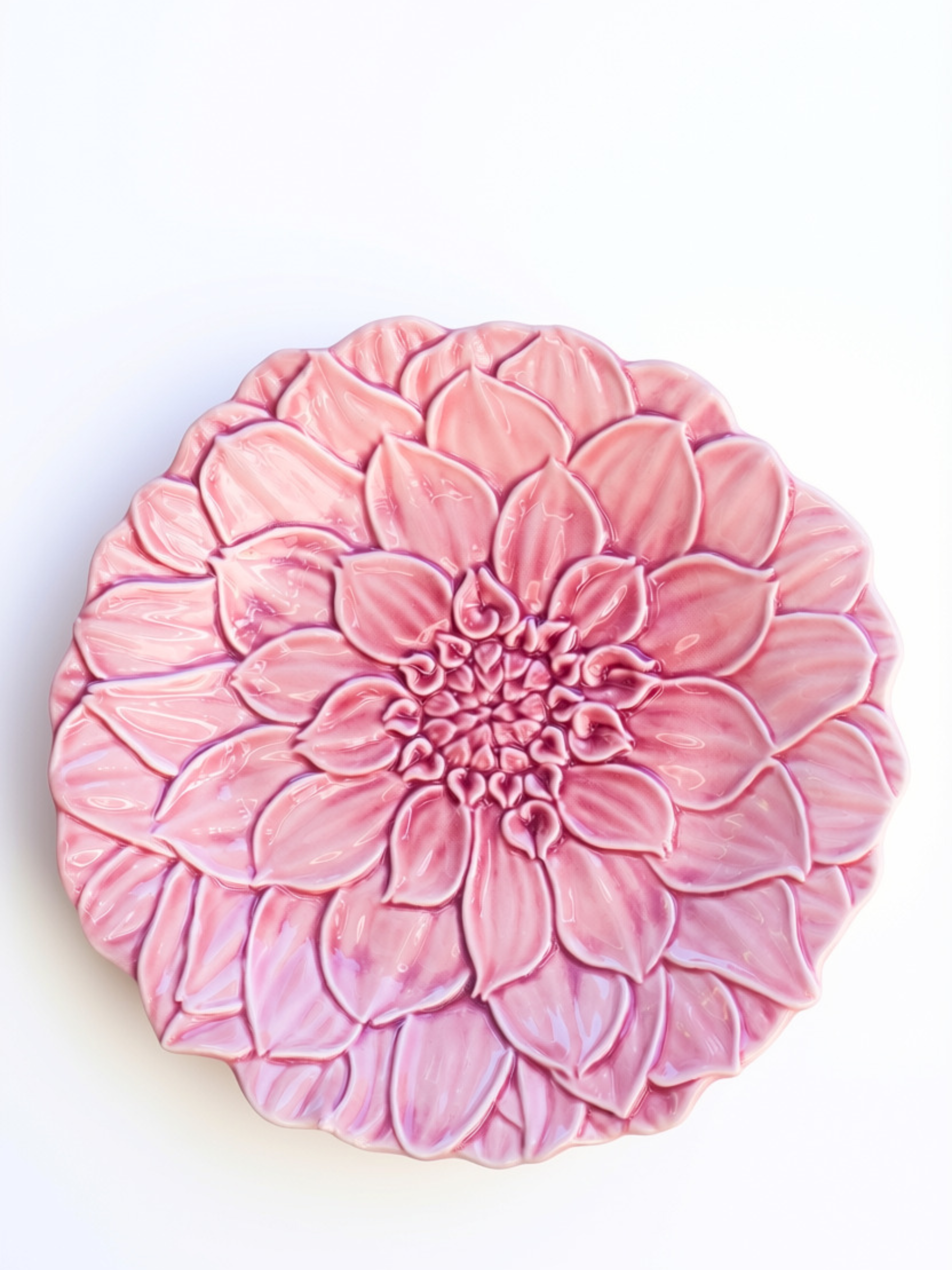 Bordallo Pinheiro Maria Flor Dahlia fad i lyserød - håndlavet og håndmalet i Portugal