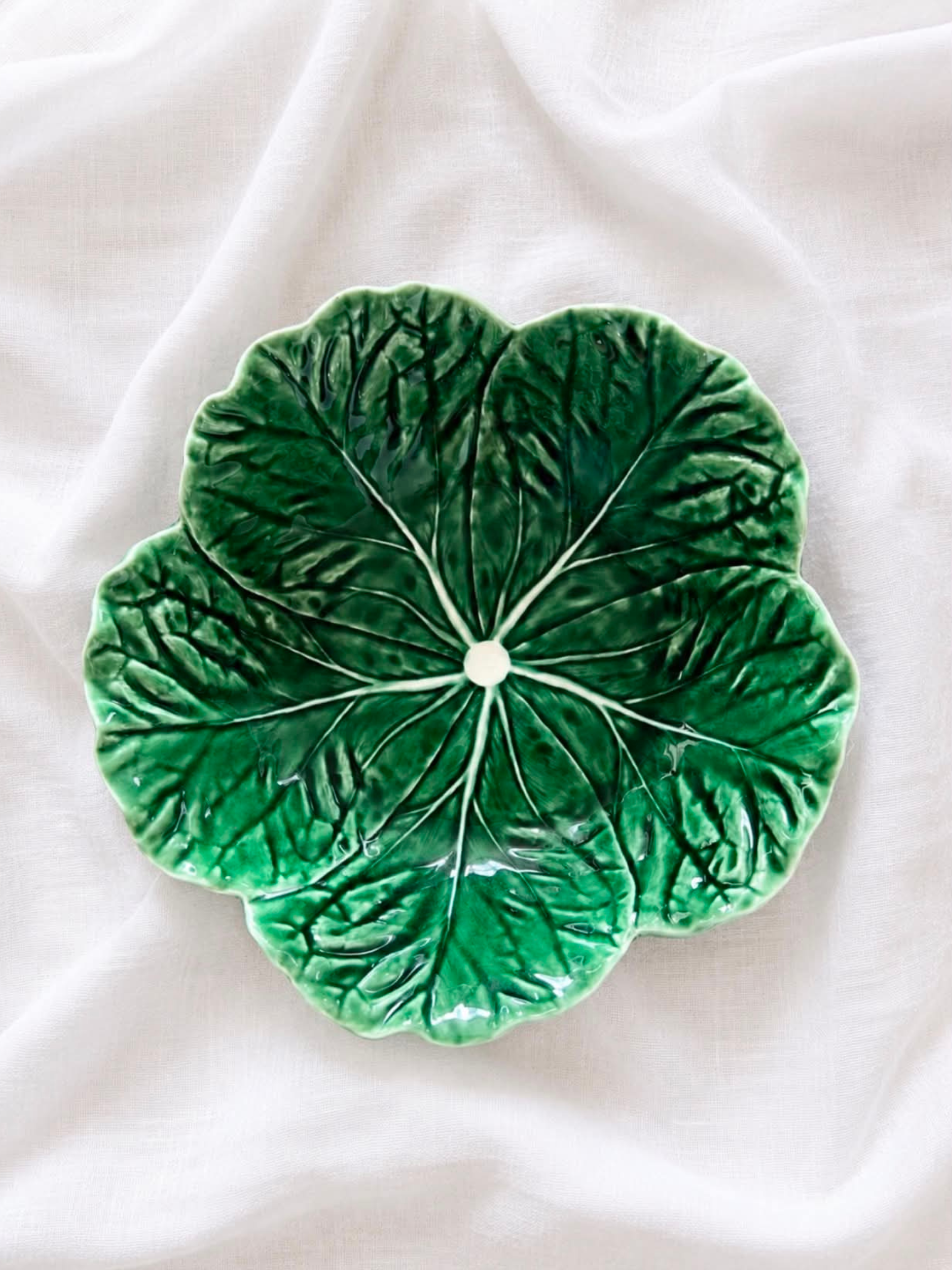 Bordallo Pinheiro Cabbage salatskål i grøn, 29 centimeter, håndlavet keramik fra Portugal