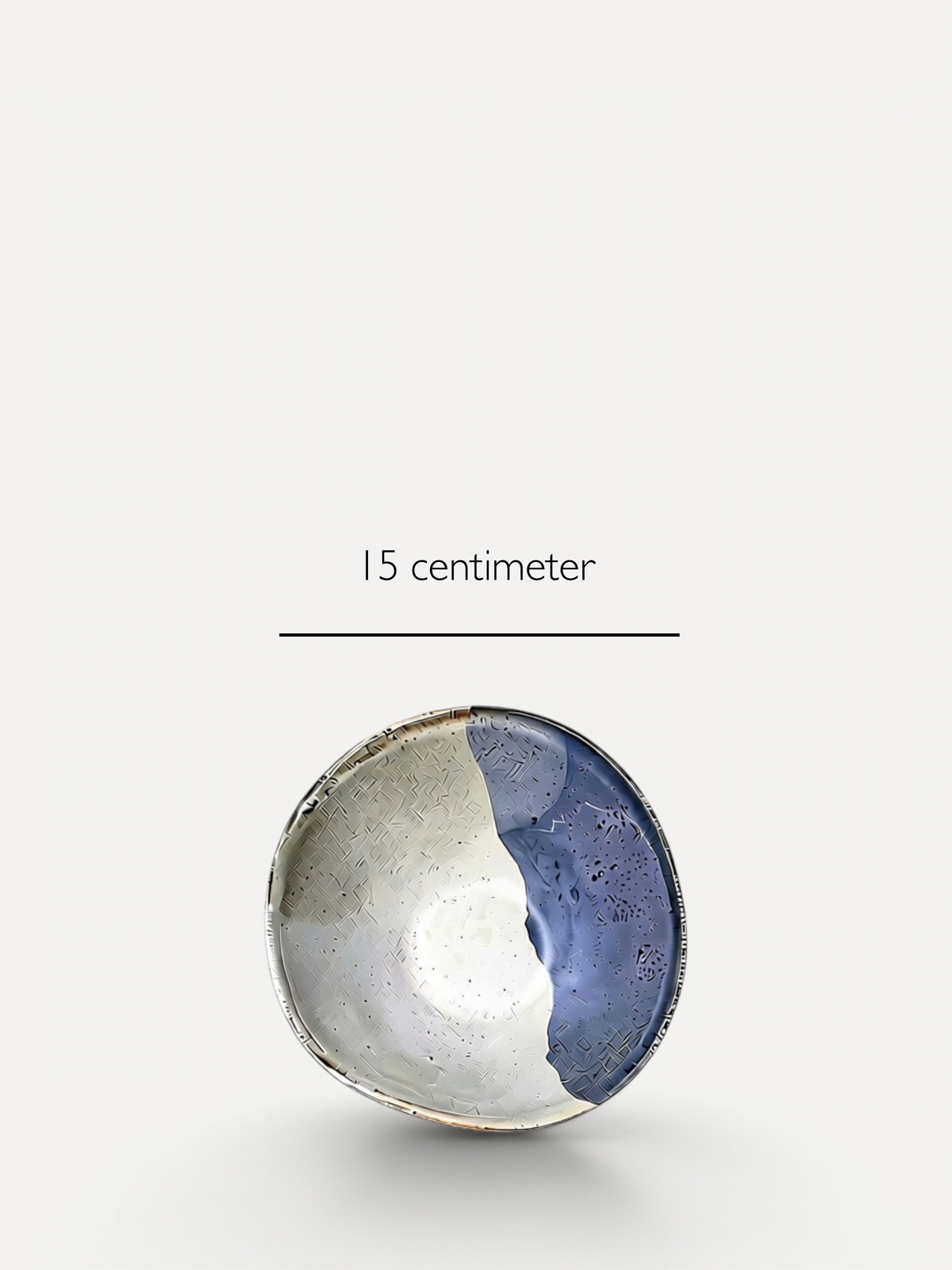 Terrafina Salty Sea lille skål i blå, sand og hvid med mål - håndlavet porcelænsstentøj fra Portugal