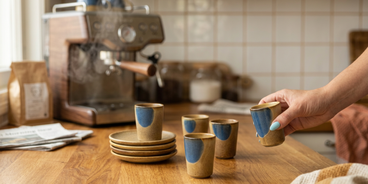 Espressokopper fra Terrafina - håndlavet keramik fra Portugal hos Kasami
