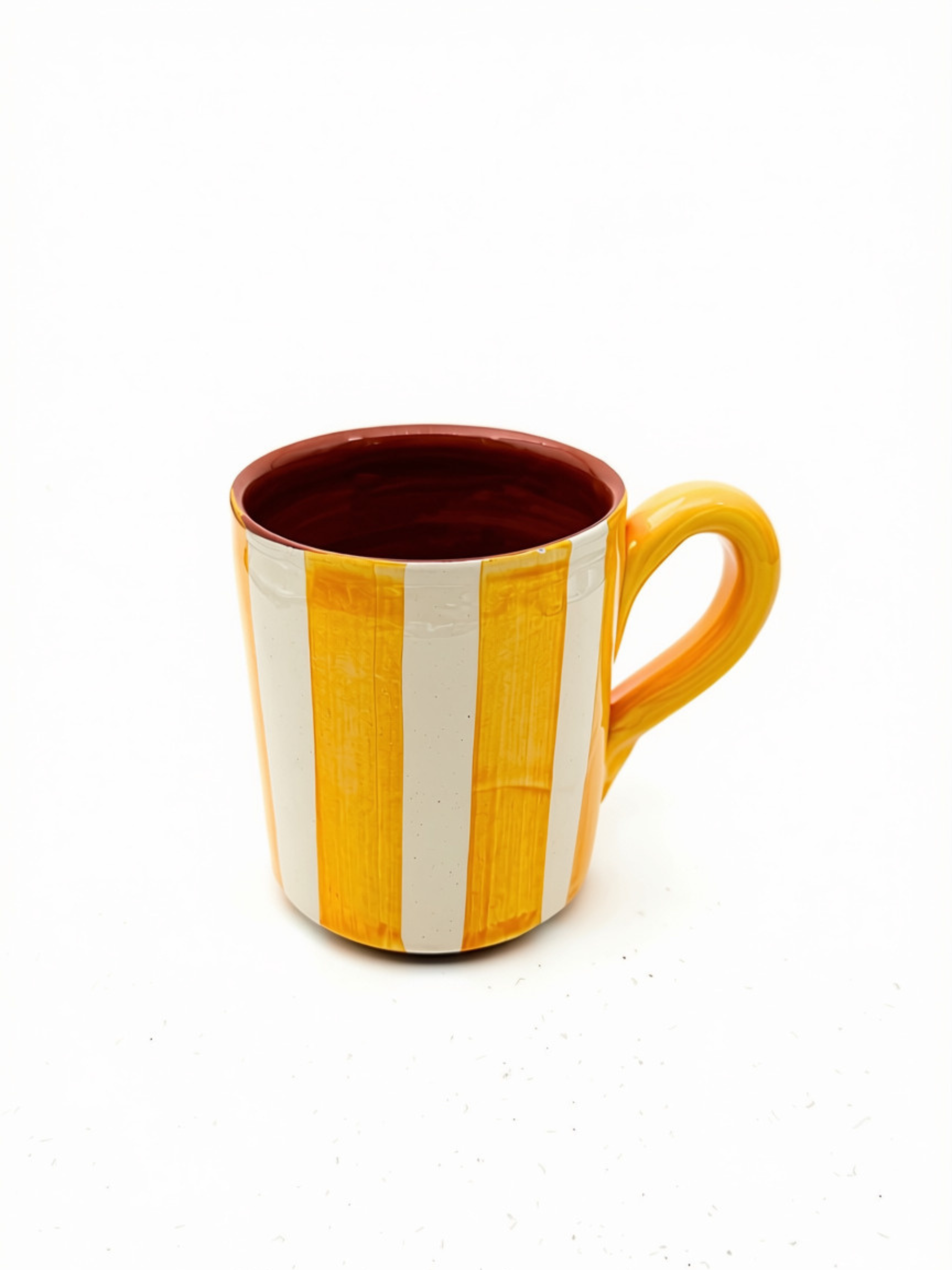 Casa Cubista Bold Stripe krus med gule og hvide striber - håndlavet og håndmalet terracotta fra Portugal