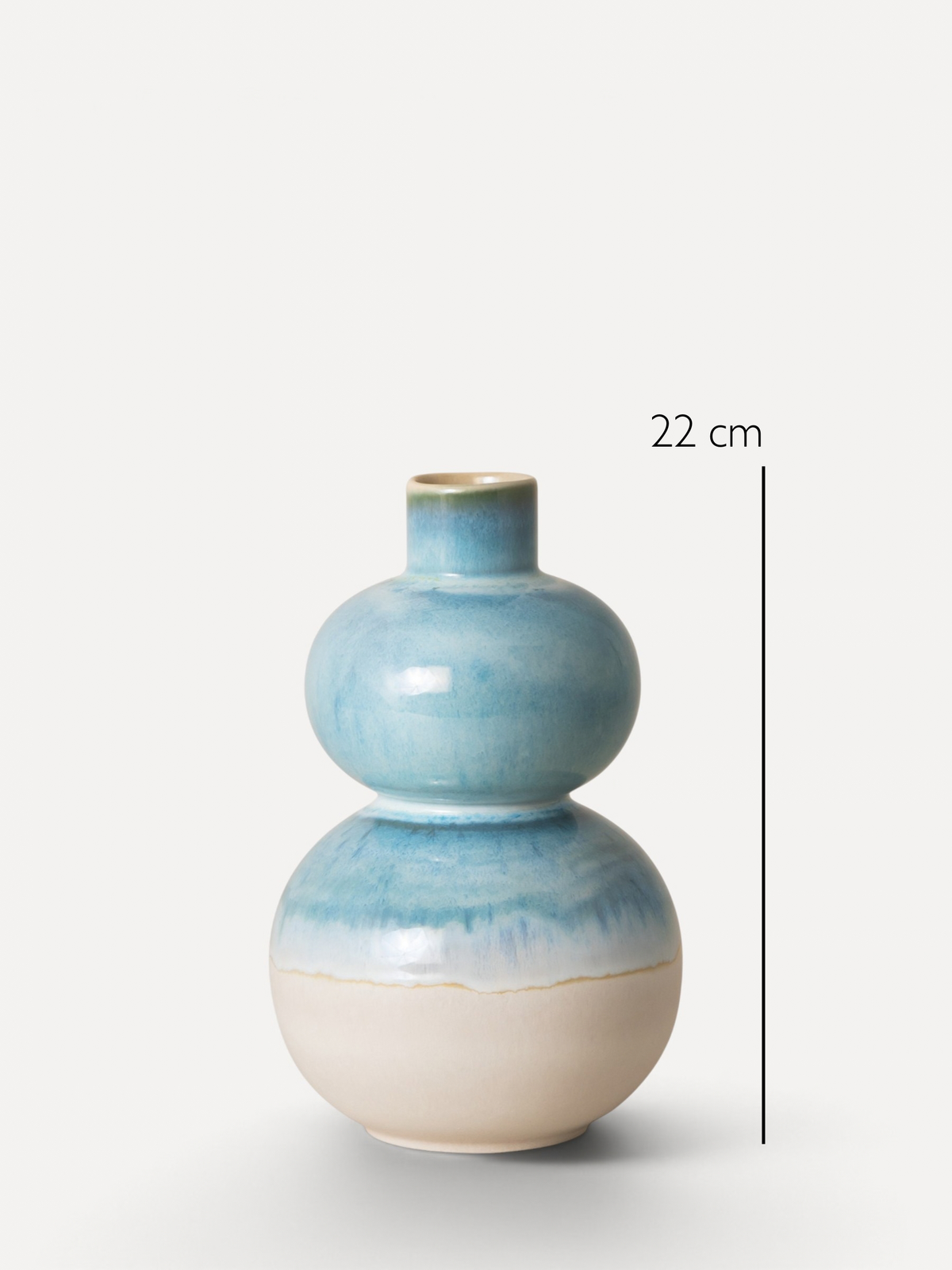 Harmonia vase fra Terrafina i blå og hvid med mål - håndlavet porcelænsstentøj fra Portugal