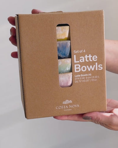 Costa Nova latte bowls - 4 håndlavede skåle i forskellige farver som stables - keramik fra Portugal